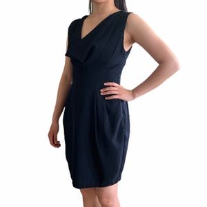Navy ASOS tulip style dress with cowl neck